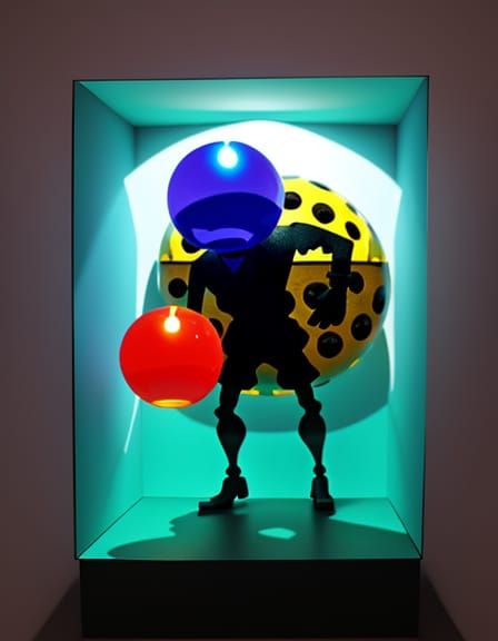 Surreal 3D Comix Sculpture on Gallery Wall