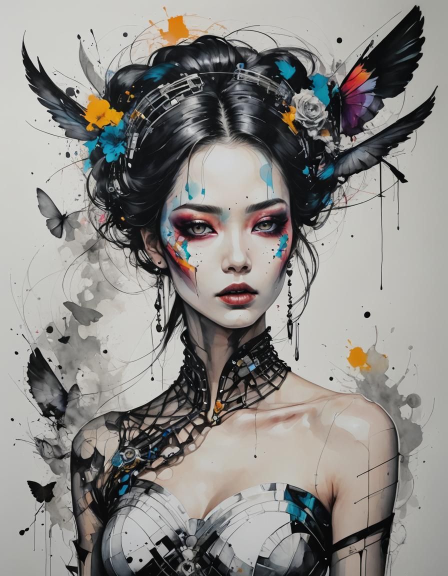 Urban Portrait in Street Art Style