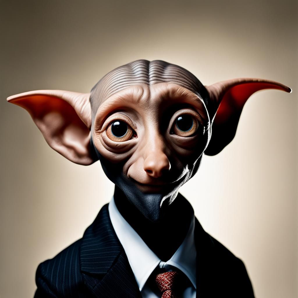 Dobby House Elf Sharp Portrait in a Suit