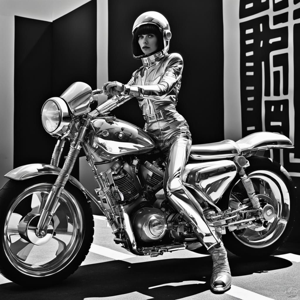 Chrome Supermodel in 1970s Mod Style