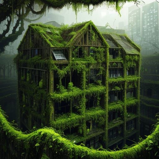 Vines and Moss Enshroud a Forgotten Metropolis