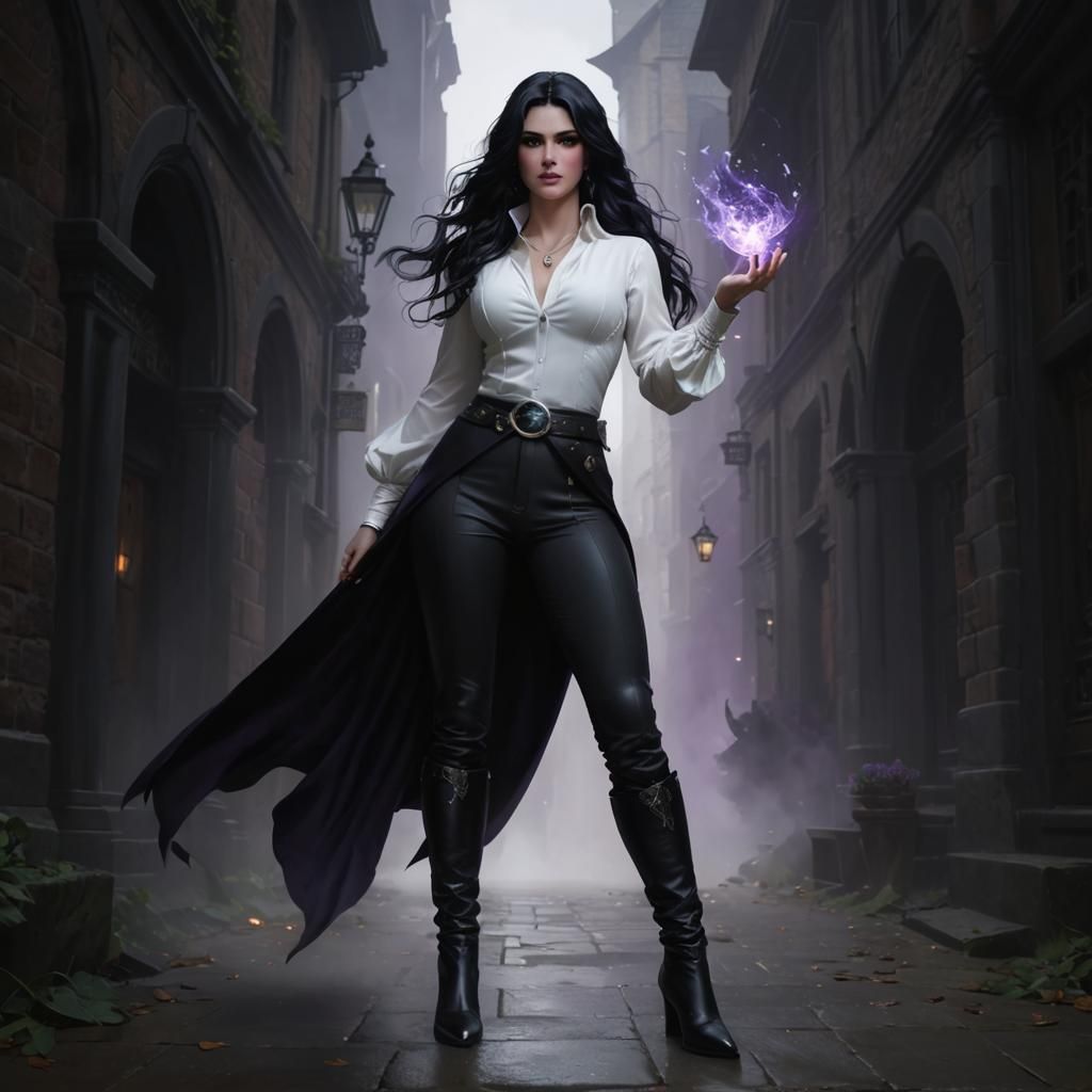 Yennefer Sorceress Portrait in Art Nouveau Style