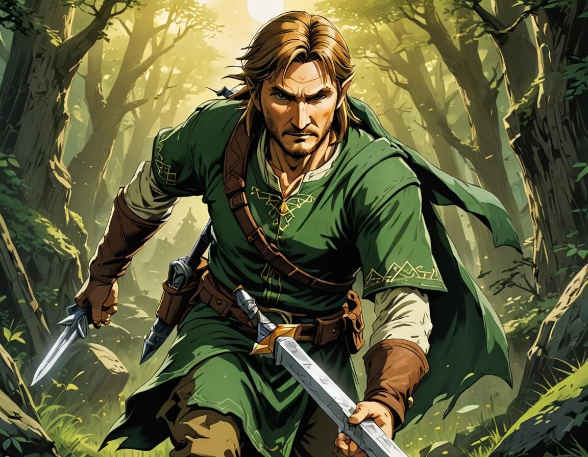 Liam Neeson as Link: Anime Cel-Shaded Manga