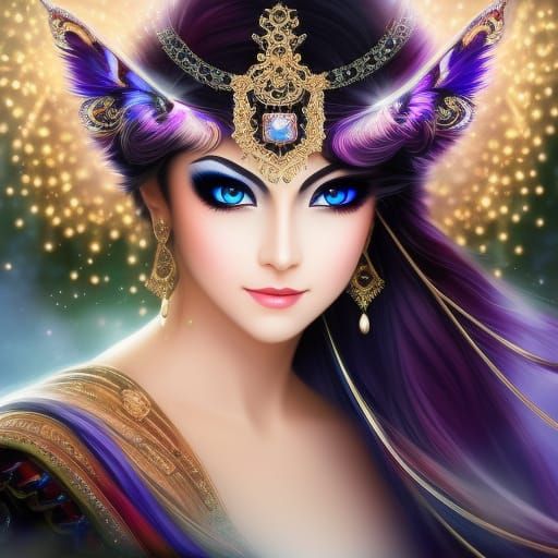 Beautiful Magic Knight Portrait in Art Nouveau Style