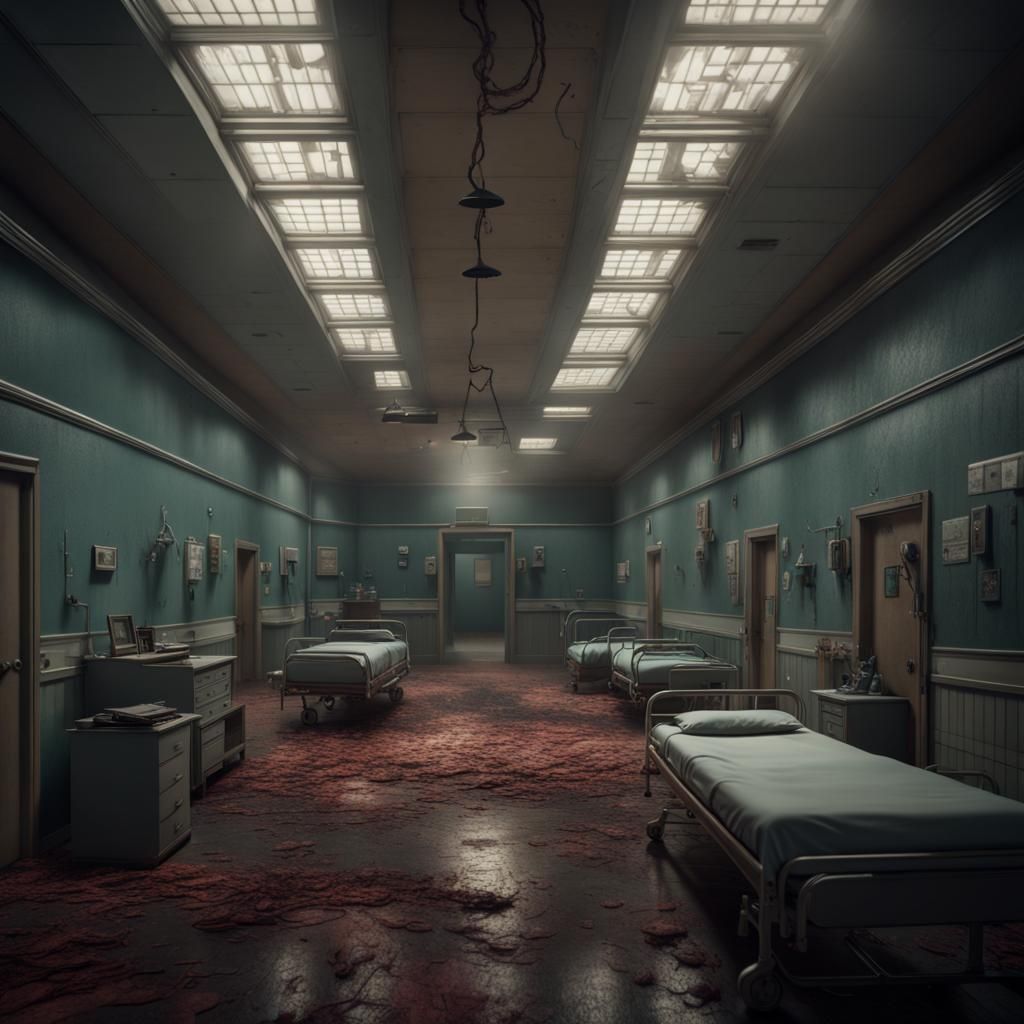 Eerie Hospital Interior: A Horror Concept Art