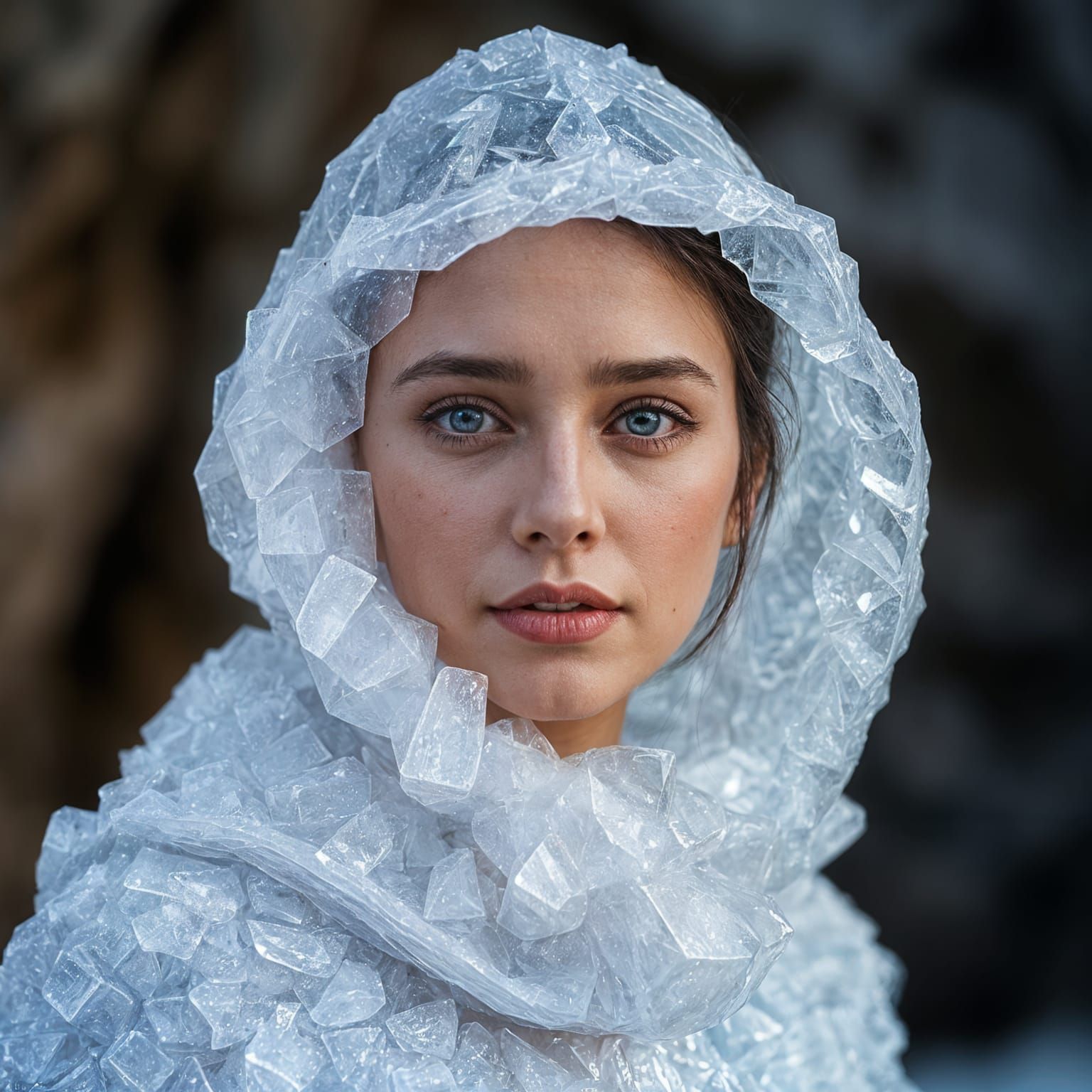 Icy Woman: A Vision in Ice Crystals