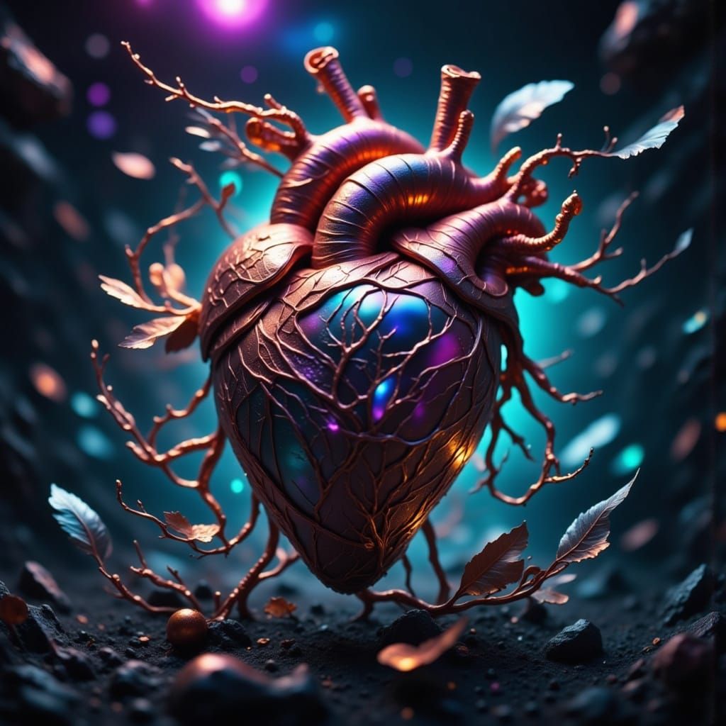 A Beating Heart in Neon Hues