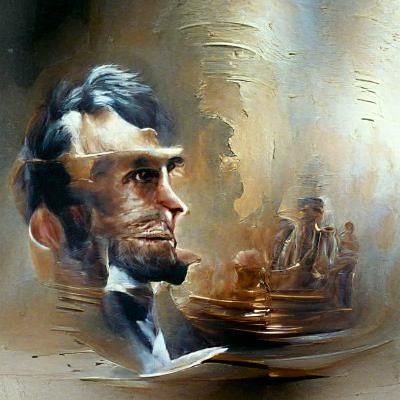 Abraham Lincoln Portrait in Oil Painting Style