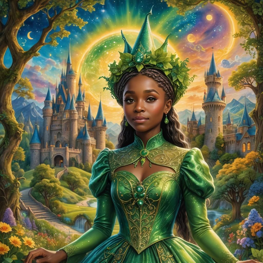 Green Witch and Blonde Fairy at Golden Castle