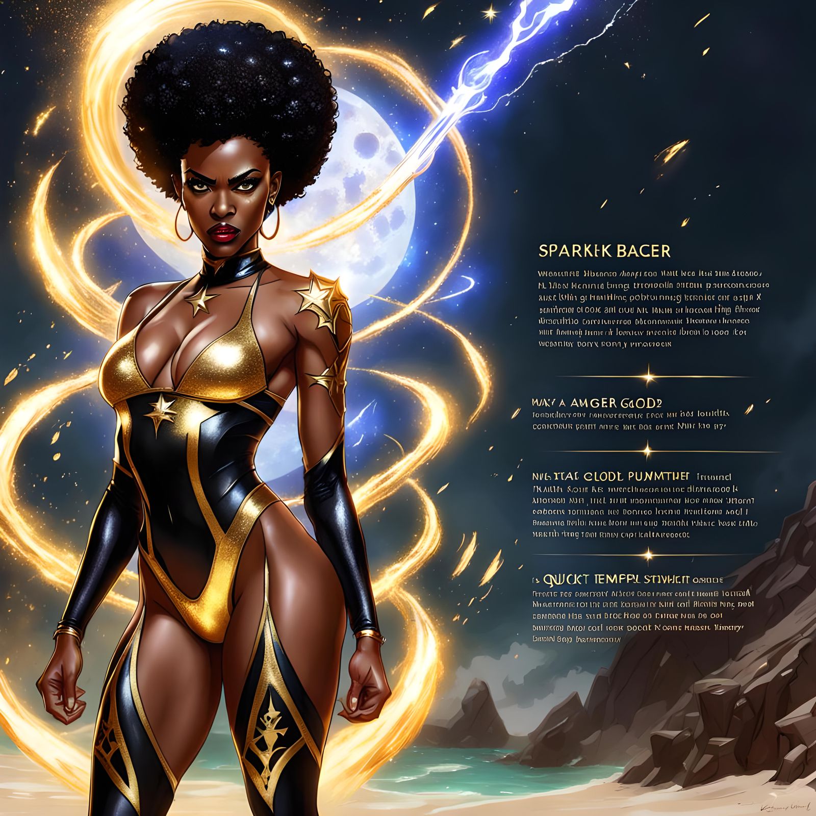 Exotic Black Wizard with Golden Swimsuit Uniform