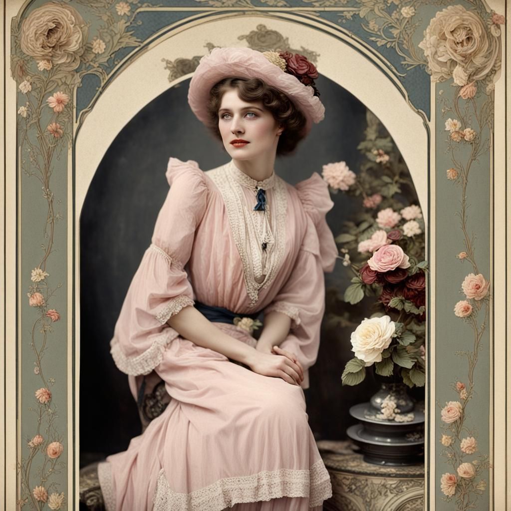 Elegant Woman in Early 20th Century Style