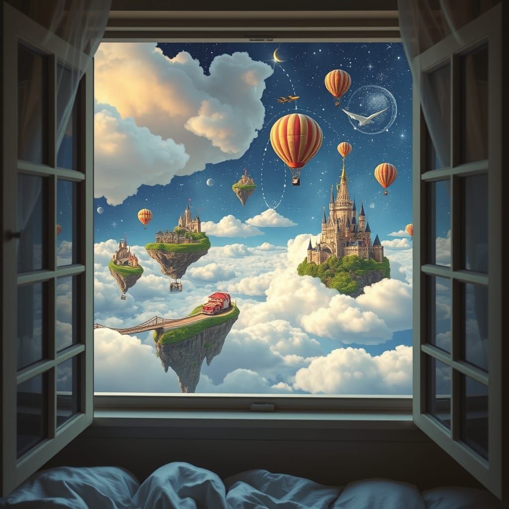 A Child’s Dream Window (Surrealism, Rob Gonsalves Inspired)