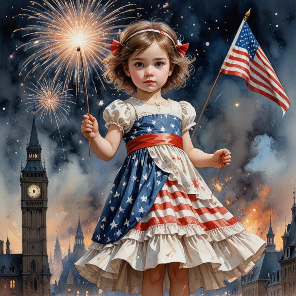 Victorian New Year's Baby Celebrates Fireworks in Whimsical...