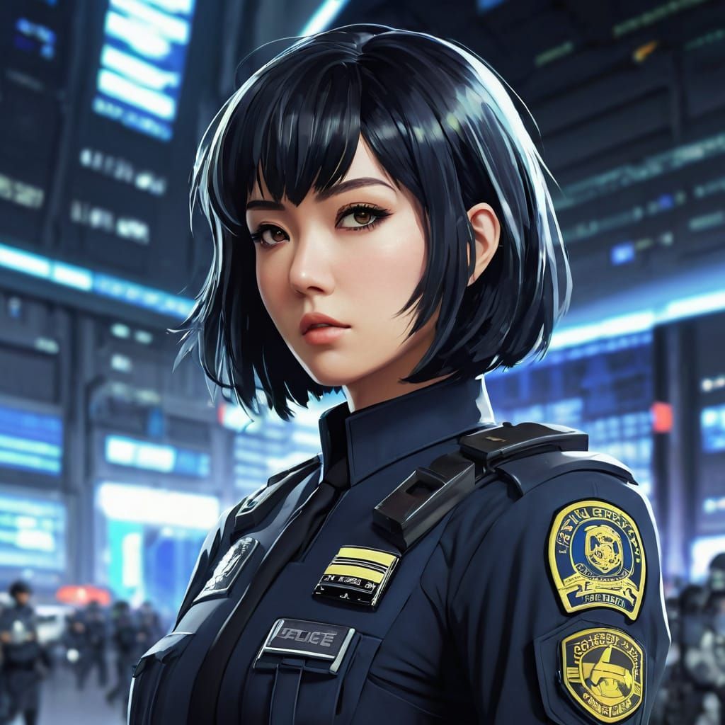 Anime scifi police officer...