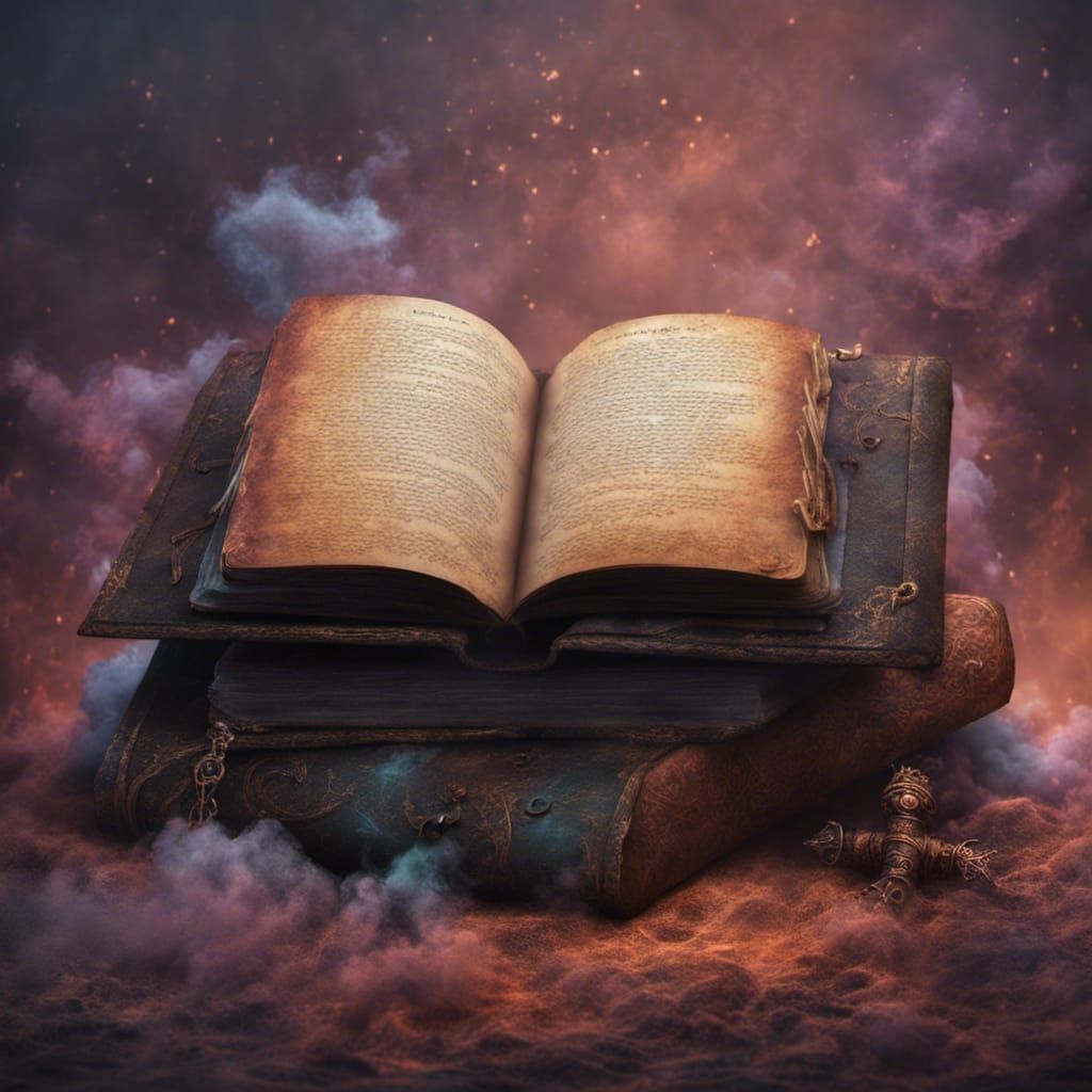 Embossed Spell Book with Multicolored Fog