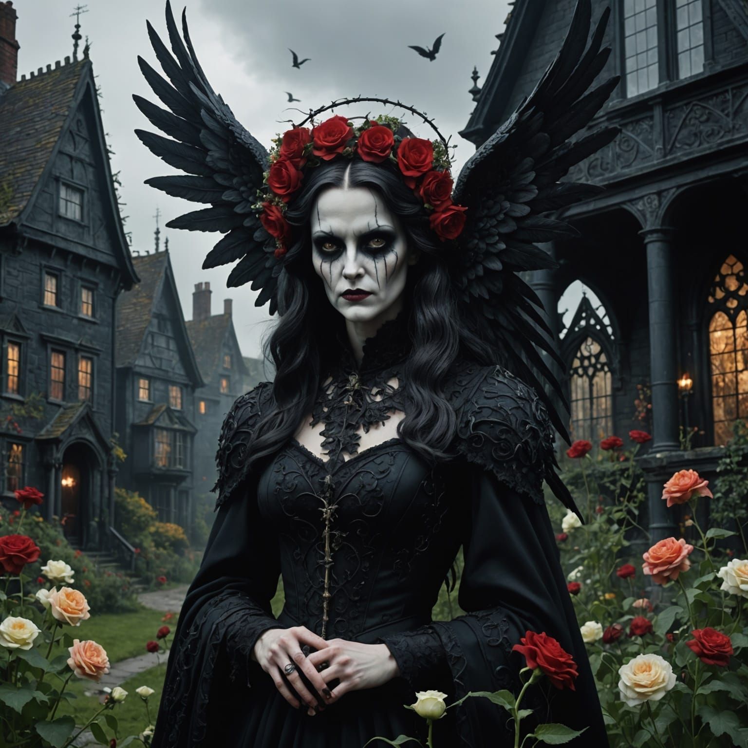 Horror Angel Demon in Gothic Setting