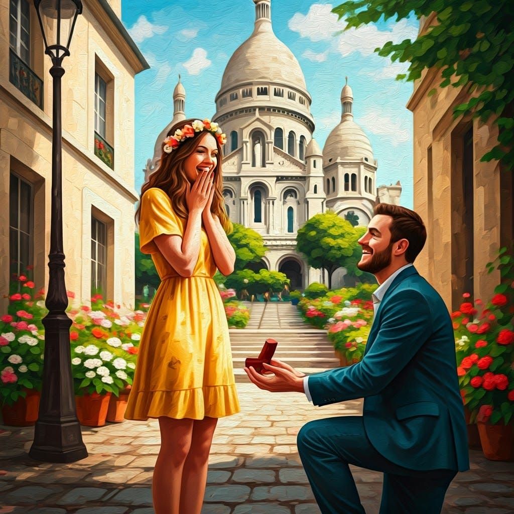 Paris Proposal: Neo-Impressionist Spring Romance