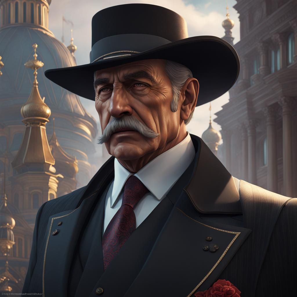 Detailed Portrait of Russian Mafia Boss