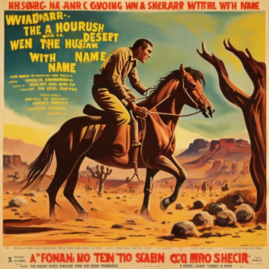 Desert Horse: 1960s Horror Movie Poster
