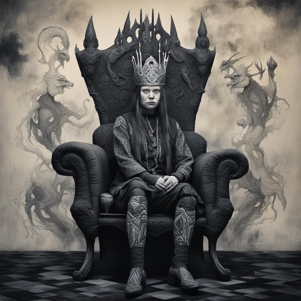 Utuk'ku Norn Queen Portrait in Surreal Style