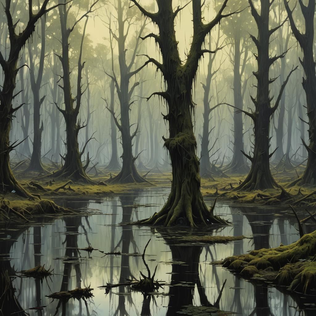 Sinister Bright Swampland Digital Art