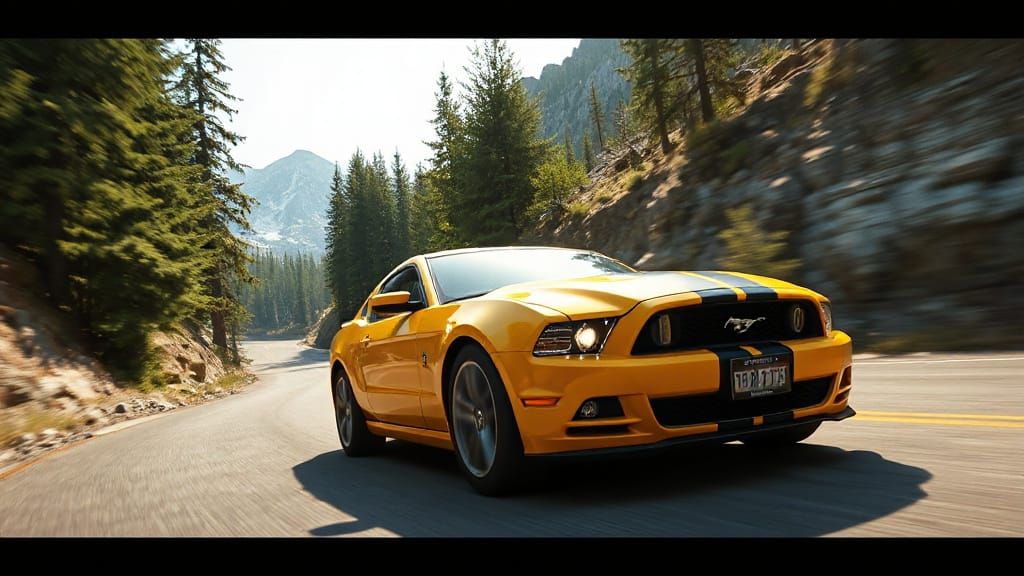 Ford Mustang GT Races Through Mountain Pass
