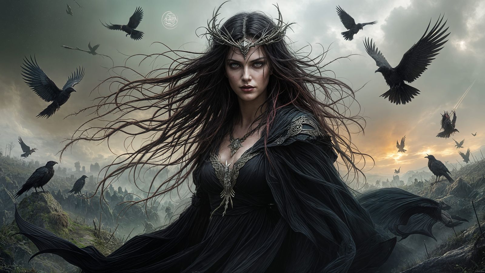 The Celtic Goddess of Fate, War, and Death in Dark, Mysterio...