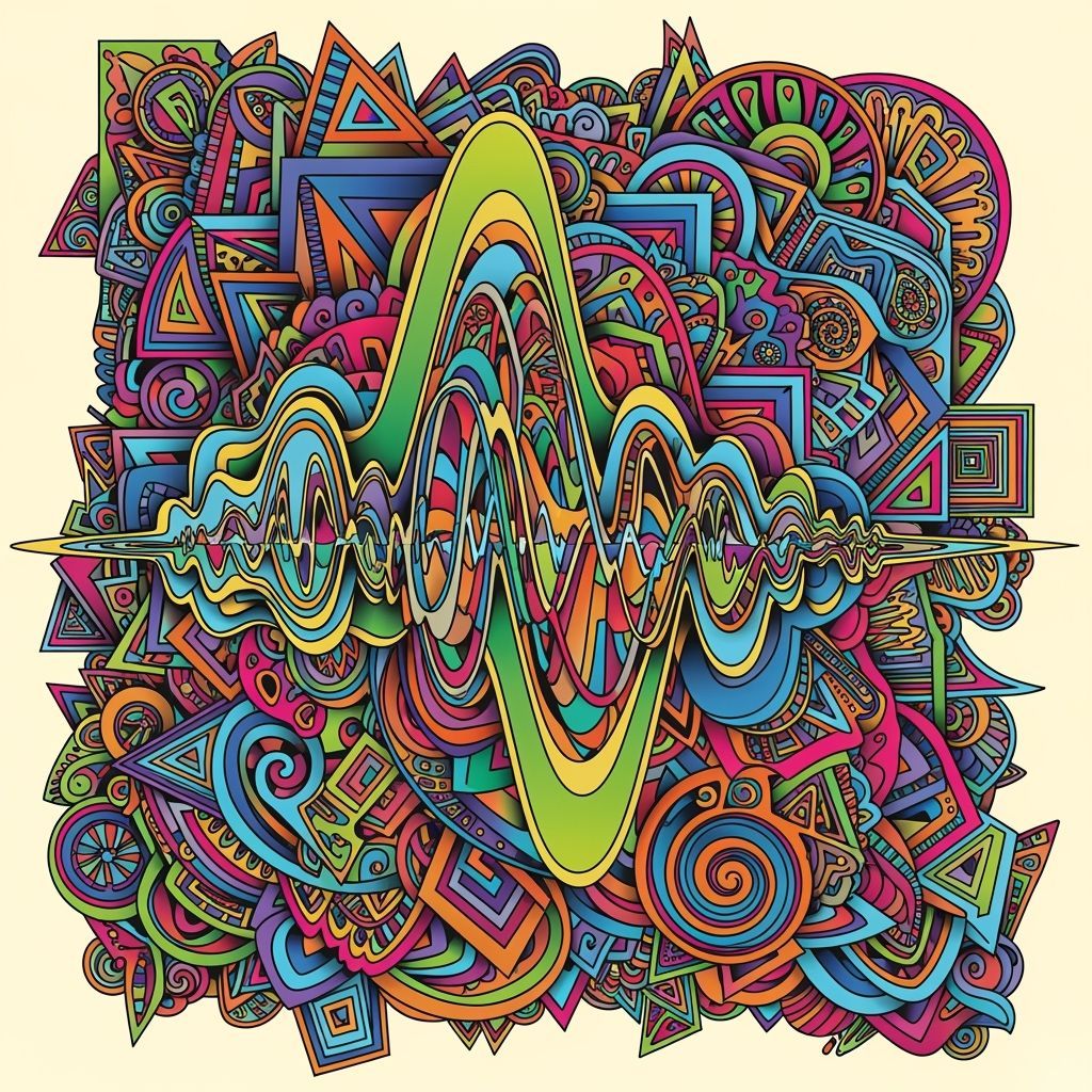 Abstract Chaotic Fractal Design in Zentangle Style