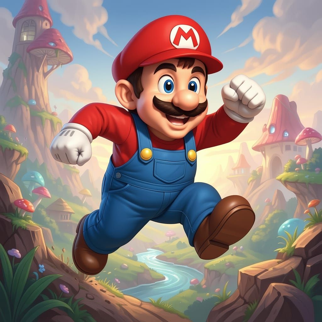 Mario in Magic The Gathering Style Jumping
