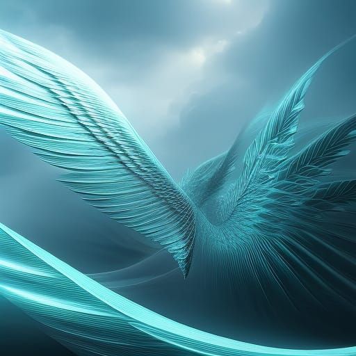 Epic Fallen Angel Wings Digital Matte Painting