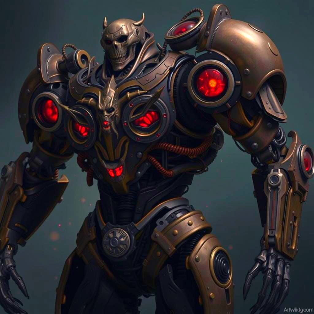 Horrific Biomechanical Steampunk Cenobites in HR Giger Style