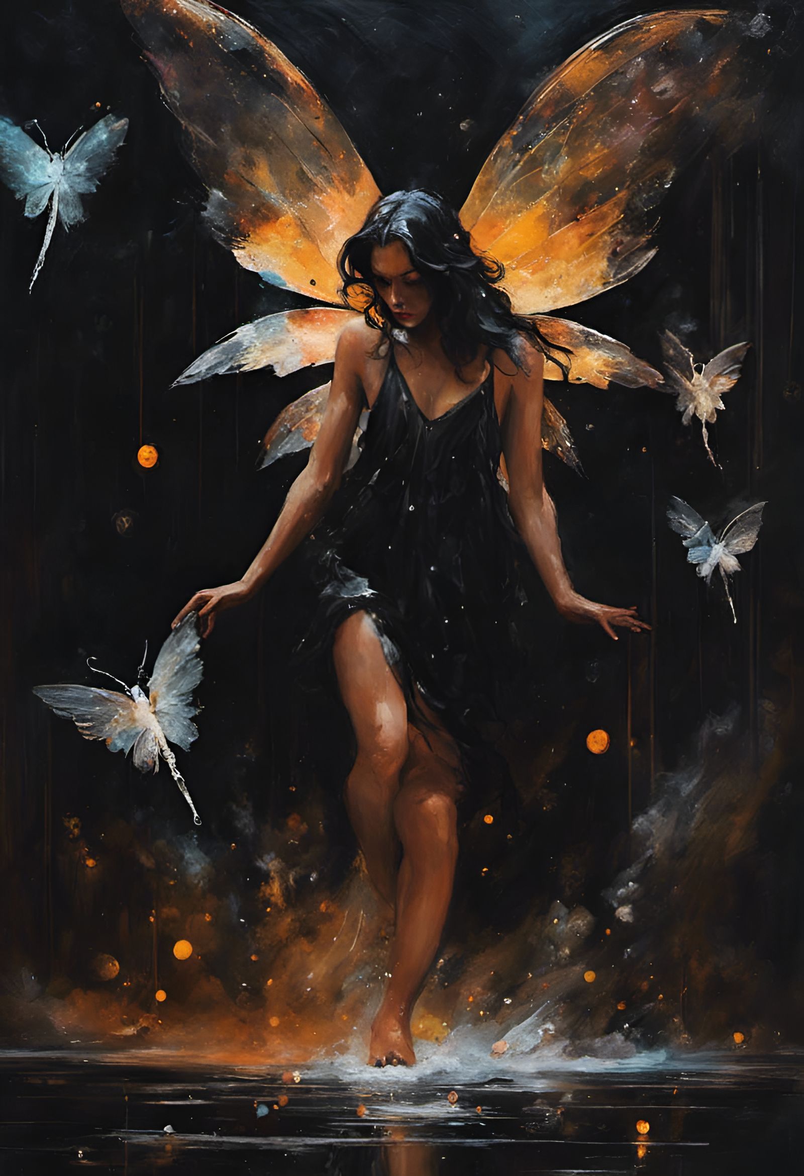 A fairy dance in the water