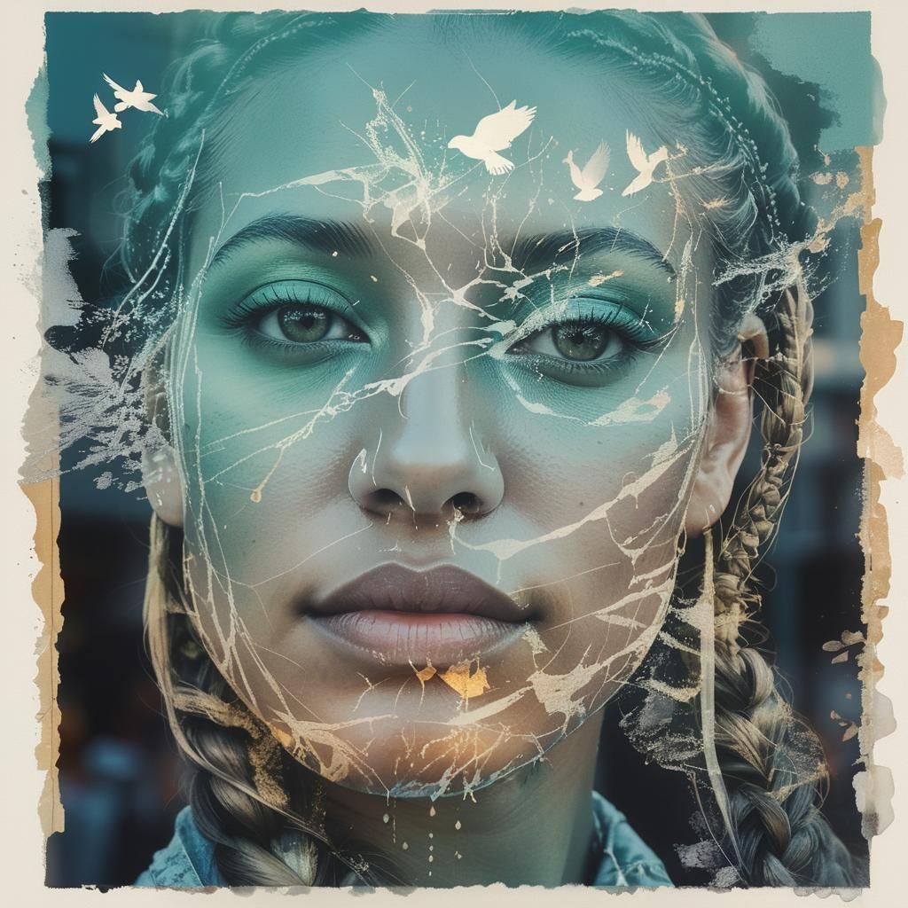 Double Exposure Portrait with City Street Overlay