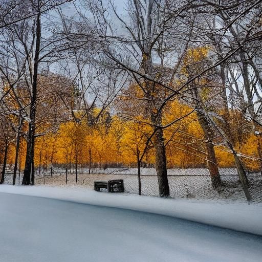 Autumn and Winter Collage in Hyperrealistic Style