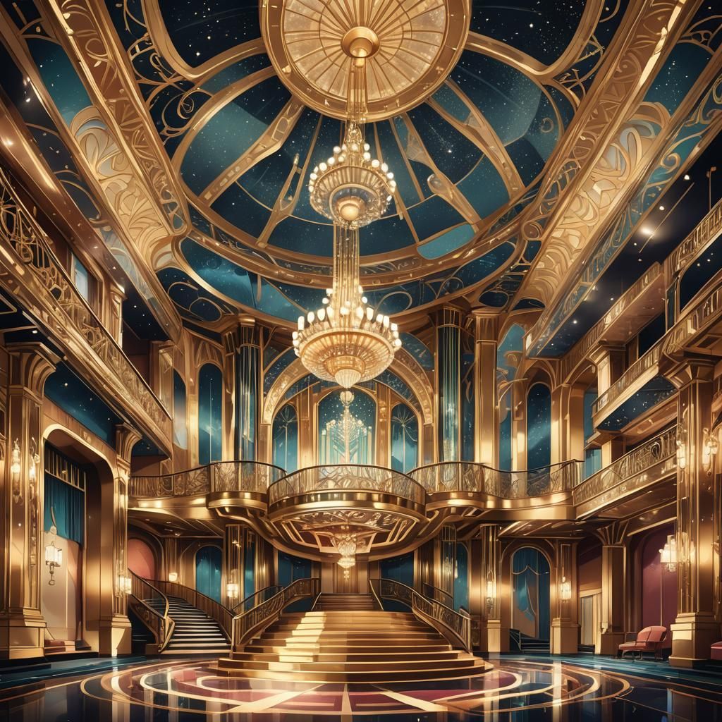 Vibrant Art Deco Musical Stage