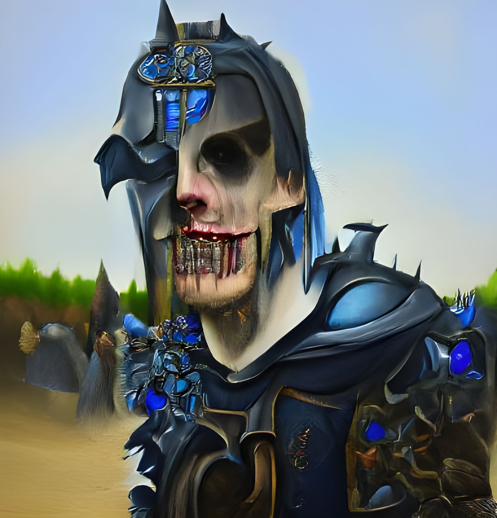 Grim Medieval Death Knight in Dark Armor