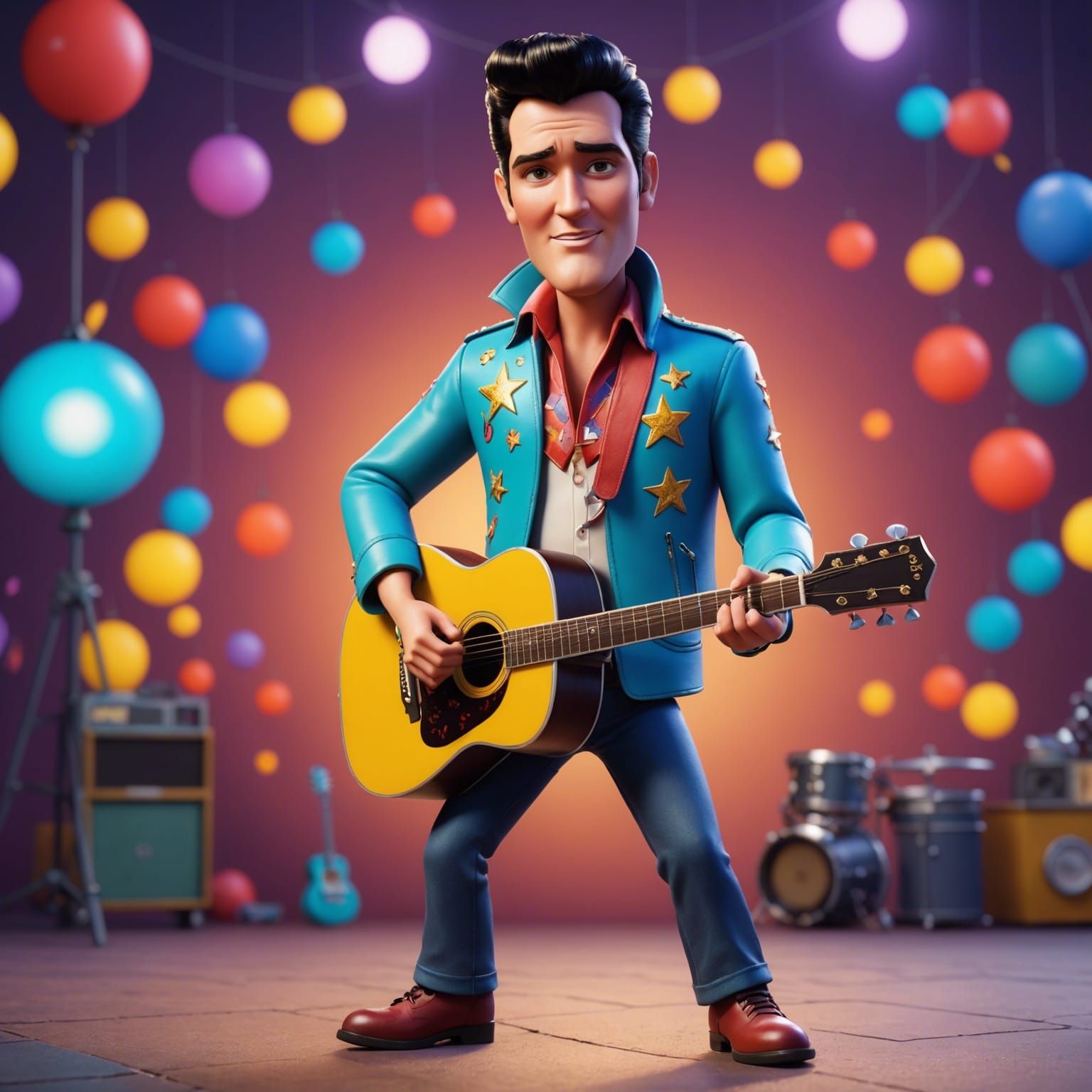 Elvis Reimagined as 3D Digital Art