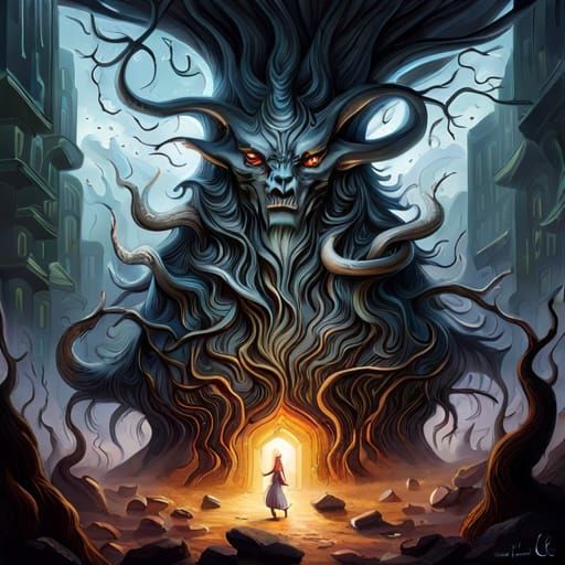 Black Goat and Monstrous Trees: Hyperrealistic Horror Art