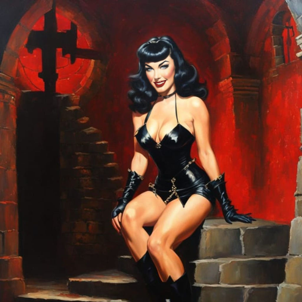 Impressionistic Dungeon Mistress in Oil Painting Style