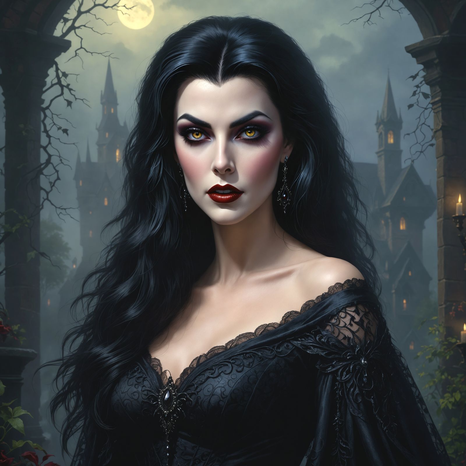 Elegant Vampire in Ethereal Fantasy Style