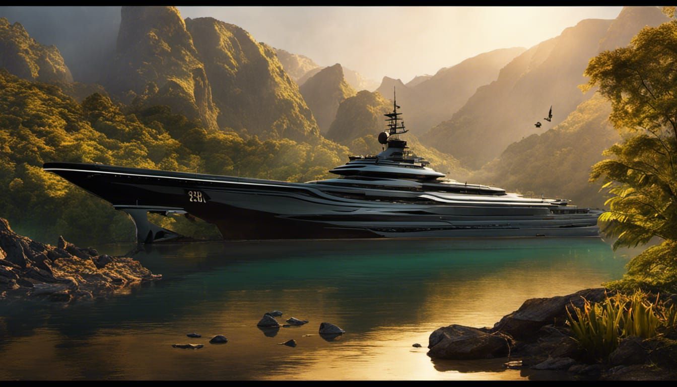 Tropical Cabin with Crystal Waterslide: Hyperrealistic Digit...