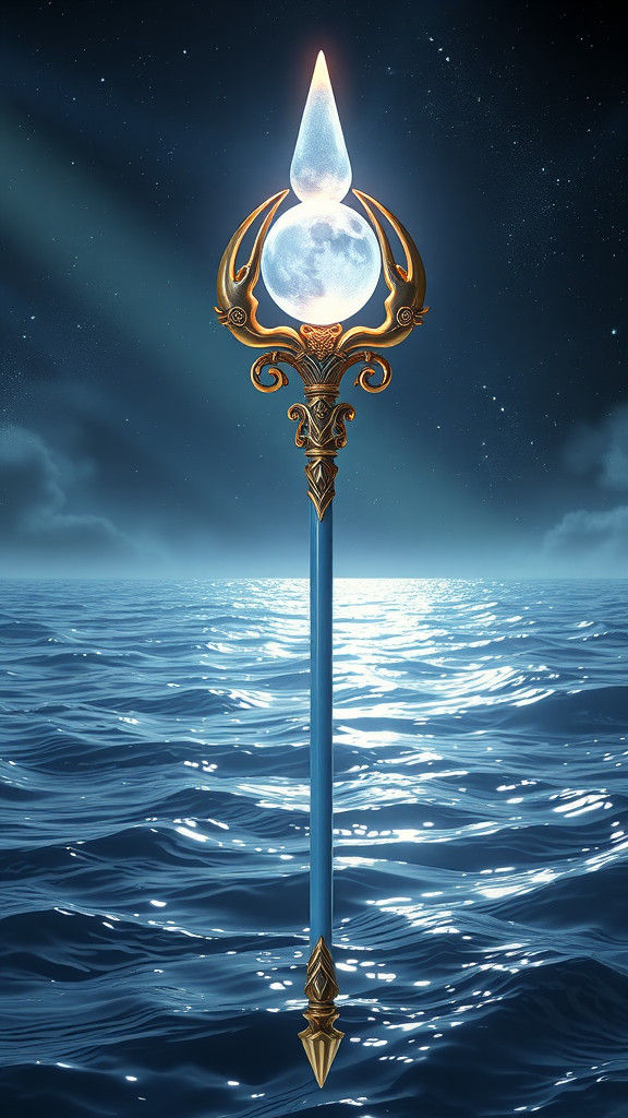 Moonstone Staff of Cancer in Futuristic Style