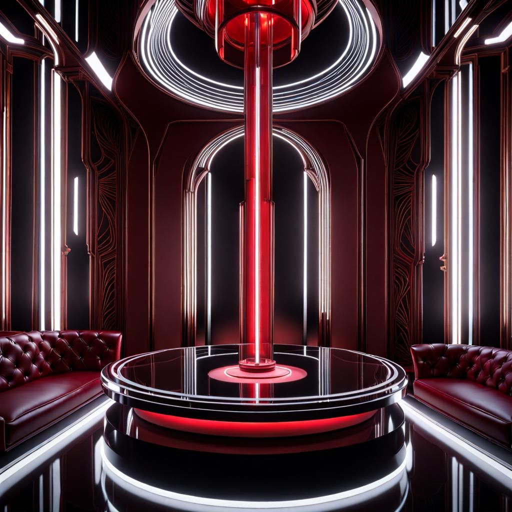 Elaborate Art Deco Glass Blood Router in 3D