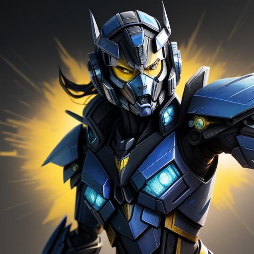 Cybertronian Fembot Shatter Portrait: Detailed Concept Art