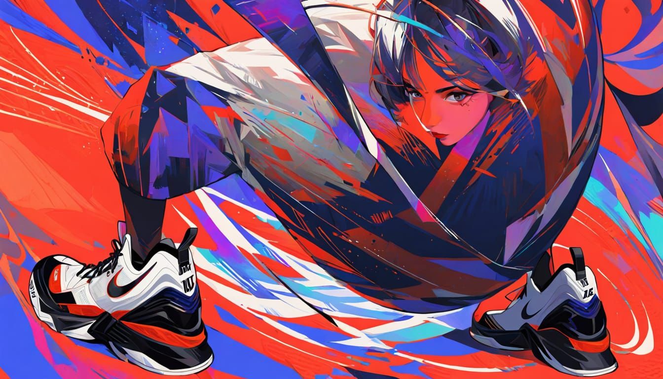 Basketball Player Action Shot in Painterly Digital Art