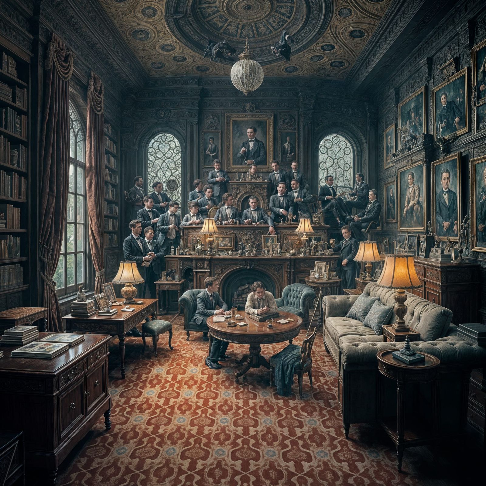 Victorian Accountant Ant Colony in Detailed Matte Painting