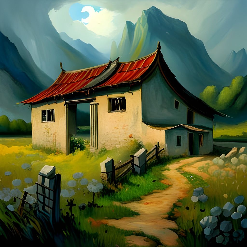 Spooky Abandoned Farm in China: Surreal Painting