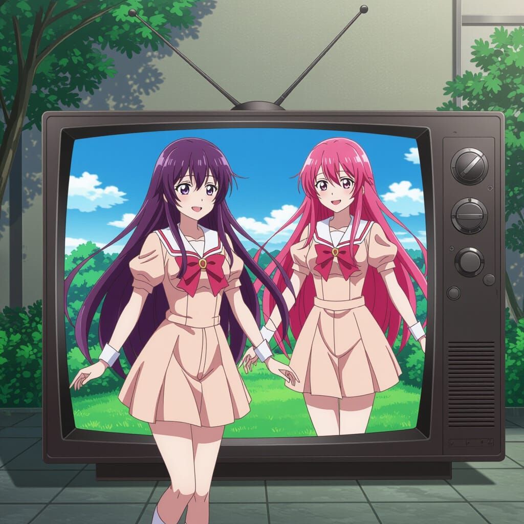 Anime Woman Steps Out of TV Screen