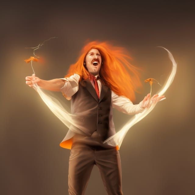 Magician's Levitation Trick in Hyperdetailed Photorealism