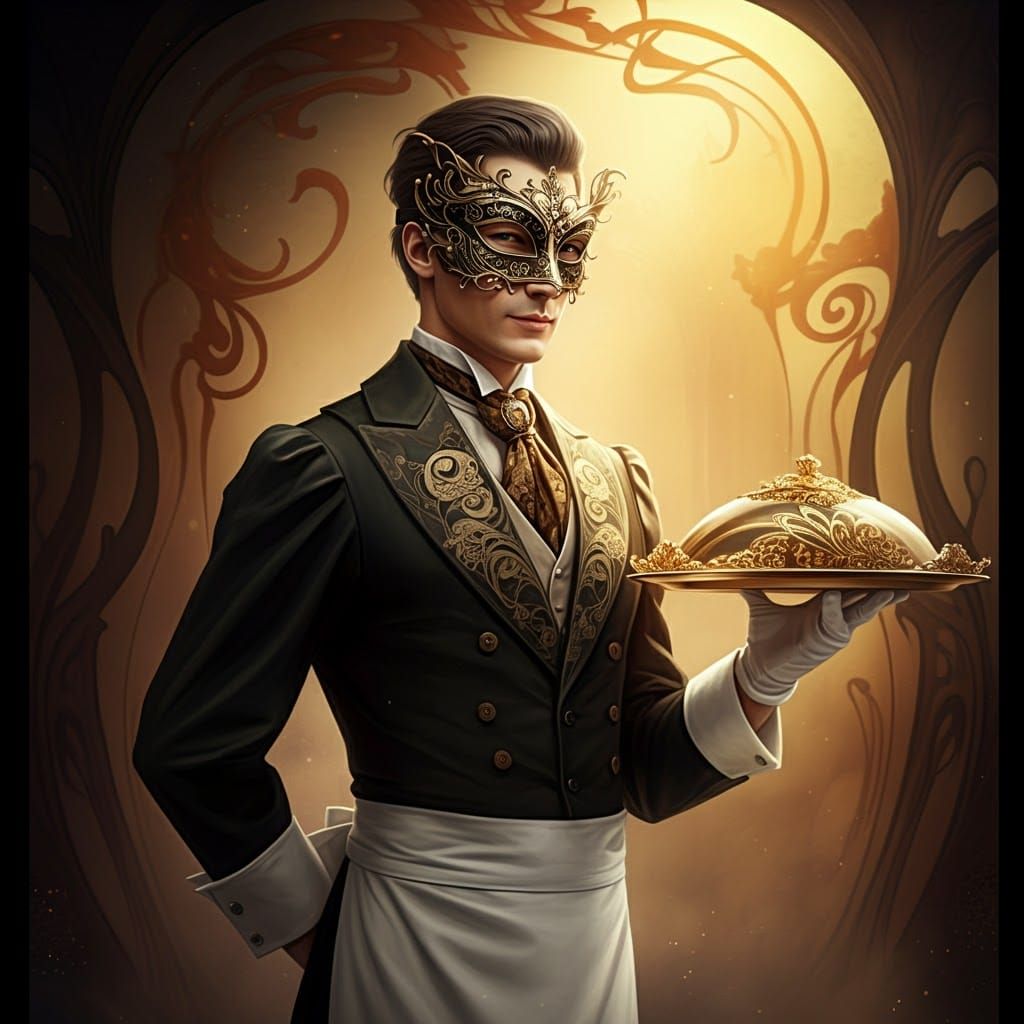 Masquerade Servant in Lavish Art Nouveau Style